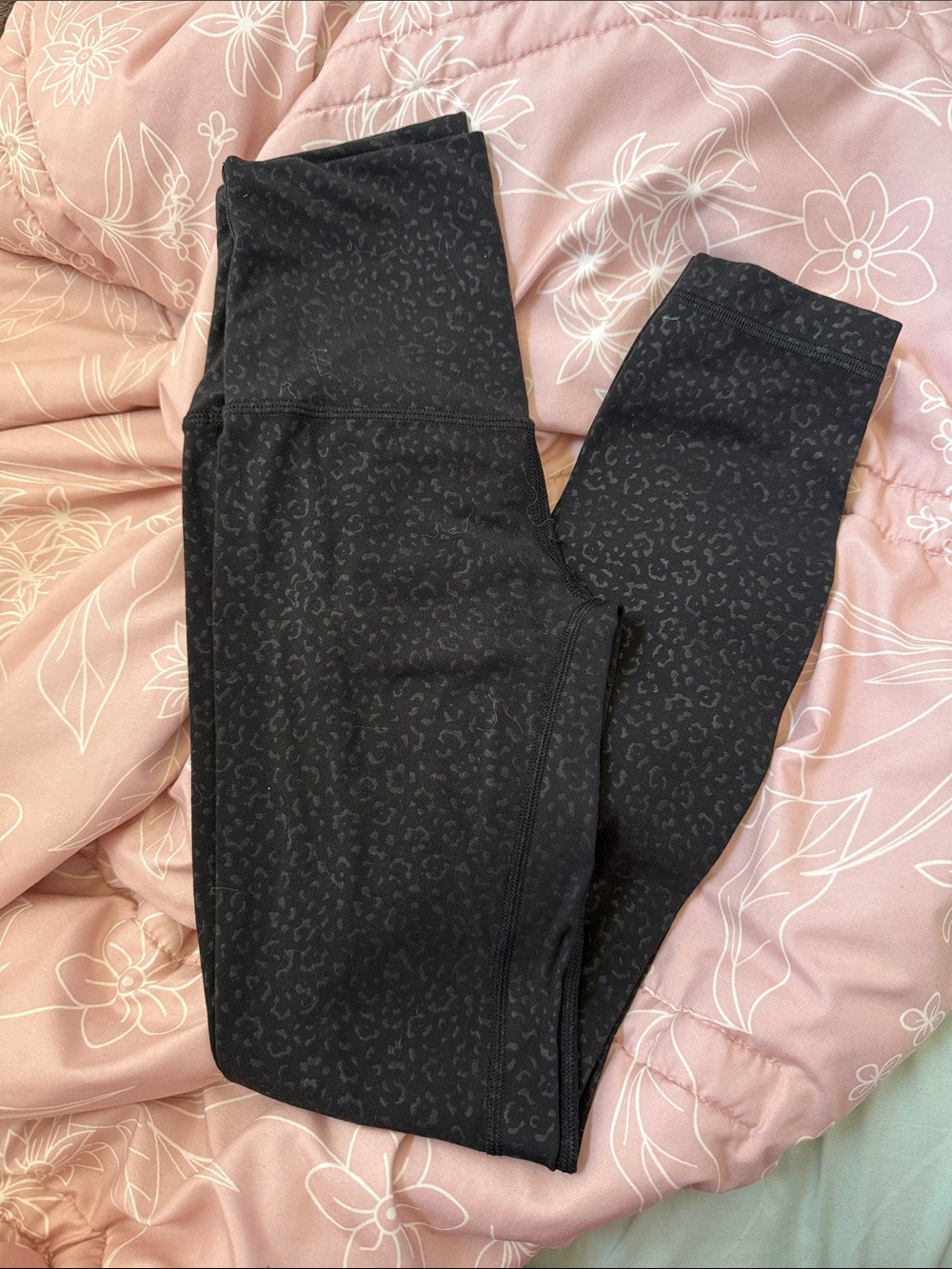 lululemon athletica Girls' Black Subtle Leopard Print Leggings